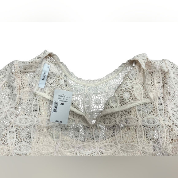 Ricki’s NWT Lace Puff Long Sleeve Top Creme Lacey Size XS - Picture 7 of 11